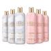 Baylis & Harding Elements Body Wash Bundle: 3 x 500 ml White Tea & Neroli & 3 x 500 ml Pink Blossom & Lotus Flower (6 bottles) - Vegan Friendly