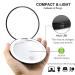 Portable Lighted LED Makeup Mirror 7X/1X Magnification | USB Rechargeable Compact Vanity Mirror with Dimmable Lights - Black - Buy Online on SooperMarket.com