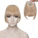 Clip in Bangs Fringe Hair Extensions Thick Full Neat Front Bangs Extension Ombre mix Hair 2 Clips on Bangs Hairpieces Accessories Light Ash Brown mix Bleach Blonde - Buy Online on SooperMarket.com