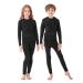 Homord thermal underwear children functional underwear - ski underwear for children football thermo underwear set for boys and girls long breathable sports underwear for skiing football sport XXL (146/152) 150-155cm 1st black