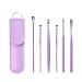 Innovative 6Pcs Spring Earwax Cleaner Tool Set | 360 Spiral Design Ear Wax Removal Kit with Storage Bag | Lancing Device | Purple - Buy Online on SooperMarket.com