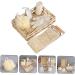 PLAFOPE 3-Piece Bath Flower Set with Rectangular Basket and Body Scrubber - Body Cleaning Kit with Loofah - 30x20cmx3pcs - Buy Online on SooperMarket.com