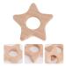 ABOOFAN 5pcs Wooden Star Teething Rings for Babies - Khaki | Baby Chew Toy with Silicone Teether | 5.5x5.5cm - Buy Online on SooperMarket.com