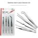 sunree 4-Piece Set of Stainless Steel Combination Tweezers Elbow Tip Labor-Saving Pliers -Reverse Flat-Mouth Stamp Clips - Buy Online on SooperMarket.com