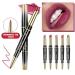 Petansy 5Pcs Double Head Matte Lipstick Set - Long Lasting & Waterproof Lip Liner and Lipstick Duo - Buy Online on SooperMarket.com