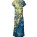 Women's Floral Maxi Dress - Blue Small, V Neck, Side Split, Short Sleeve Lounge Dress - Buy Online on SooperMarket.com