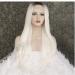 SHIYID Women s White Long Synthetic Lace Front Wig - Natural Straight Wig with Dark Roots & Middle Parting - Buy Online on SooperMarket.com