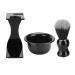 3 Piece Beard Shaving Brush Bowl Holder Set - Men's Beard Grooming Tool for Perfect Face Hairstyle - Buy Online on SooperMarket.com