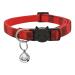 MJIYA Pet Dog and Cat Collar with Bell Grid Collar Plastic Buckle Light Adjustable Collars Red Medium