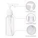 4-Pack 50ml Airless Pump Bottles for Travel - Transparent Plastic Donor Bottles for Cosmetics Shampoo & Cream - Buy Online on SooperMarket.com