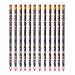 AMZLORD 4/12PCS Rhinestone Picker Pencil Set Self Adhesive Crystal Gem Pick Up Tools with Pencil Sharpener Dotting Wax Pen Nail Dotting Wax Pen Rose Red-12PCS