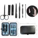 Rnitle Luxury 7-in-1 Manicure Set - Stainless Steel Nail Clipper & Pedicure Tools in Black PU Leather - Travel Beauty Kit - Buy Online on SooperMarket.com