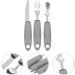 Adaptive Utensils Built up Fork Spoon Rocker Knife Easy Grip Silverware for Adults Elderly Weak Hand Patients Disabled Light Grey 3 Piece Set (Color : Light Grey) - Buy Online on SooperMarket.com