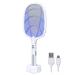 2 in 1 Electric Bug Zapper, Mosquitoes Trap Lamp & Racket, USB Rechargeable Electric Fly Swatter for Home and Outdoor Powerful Grid 3-Layer Safety Mesh Safe to Touch Pack of 1
