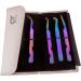 Rainbow Stainless Steel Lash Tweezers Set for Eyelash Extensions - Straight & Curved - Ideal for Individual, Russian Volume & Isolation - 4 PCs Set - Buy Online on SooperMarket.com