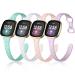 Laffav Compatible with Fitbit Sense /Sense 2 / Fitbit Versa 3/Versa 4 Bands for Women Men, 4 Pack Durable Soft Silicone Replacement Wristbands Slim Sport Strap (Small, White/Pink/Lavender/Mint Green) White/Pink/Lavender/Mint Green Small 5.8"-7.6"