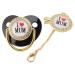 Buy BPA-Free Silicone Baby Pacifier with Clips | Soft & Lightweight | Ideal for 6-18 Months - Black Bling Design - Buy Online on SooperMarket.com