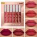 6Pcs Matte Liquid Lipstick Set Lip Stain Makeup, 24 Hour Long Lasting Waterproof Dark Red Matte Matt Lipsticks Lip Gloss Sets for Women, Velvety Long Lasting High Pigmented Nude Waterproof Lipgloss Kit Girls Women Make Up …