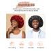 Mikimini Black Satin Bonnet for Curly Hair | Silk Sleep Cap for Women and Men | Reversible Double Layer X-Large Night Cap | Soft Stretchy Hair Care Bonnet (Black+Red) - Buy Online on SooperMarket.com