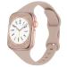 DYKEISS Sport Slim Silicone Band Compatible for Apple Watch Band 38mm 42mm 40mm 44mm 41mm 45mm 49mm, Thin Soft Narrow Replacement Strap Wristband for iWatch Ultra Series 8/7/SE/6/5/4/3/2/1 Women Men Milk Tea 38/40/41mm