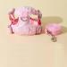 Fueegue Cat Harness with Leash Escape Proof Adjustable Soft for Cats and Dogs Puppy Harness Pink Bubble Grid XL