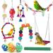 12 Packs Bird Toys Parrot Swing Toys Chewing Toys Bird Budgie Shredding Toys Colorful Hanging Bell Pet Cage Toys Hammock perch stand Suitable for Small Parakeets Conures Love Birds
