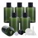Tianzd 6 pieces empty 100ml green plastic bottles with black aluminum screw cap with orifice reducer essential oil bottles make -up remote cosmetics container with funnel