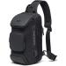 BANGE Waterproof Men's Chest Bag Crossbody Sling Backpack - Black (3 Pockets) - Buy Online on SooperMarket.com