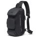 BANGE Sling Bag, Waterproof Men's Chest Bag Shoulder bags Crossbody Sling Backpack for Men Black(with Three Pockets)