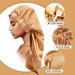 Extra Long Satin Bonnet for Women - 2 Pcs Braid & Curly Hair Bonnets - Soft Silk - Black/Golden - Buy Online on SooperMarket.com