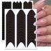 French Manicure Nail Stickers - 12 Sheets | Self Adhesive Wavy Line & V-Shaped Stencils for Women & Girls - Buy Online on SooperMarket.com