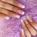 RikView French Tip Press on Nails Long Fake Nails White Nails for Women Coffin Acrylic Nails with Rhinestones