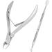 Cuticle Remover Tool Set Stainless Steel Professional Cuticle Nipper and Pusher Nail Care Manicure Pedicure (Cuticle Nipper + Cuticle Pusher) - Buy Online on SooperMarket.com