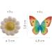 Dekora - Box of 5 White Sugar Flowers and 4 Multicoloured Wafer Butterflies - Edible Cake Toppers - Sugar Cake Decoration for Birthday Cakes - Buy Online on SooperMarket.com