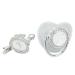 Ultra-Light BPA-Free Silicone Pacifier for Toddlers 6-18 Months | Seamless Design with Silver A-Z Letters & Lid - Buy Online on SooperMarket.com