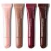 4 Colors Peptide Lip Tint Sheer Lip Gloss High Shine Nude Color Hydrating Finish Lip Glow Oil Tinted Lip Balm Shiny Jelly Liquid Lipstick Lip Tints Set for Dry Lips 01+02+03+04