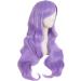 MapofBeauty 28 Inch Light Purple Curly Synthetic Wig with Side Bangs - Charming Women's Full Hair - Buy Online on SooperMarket.com