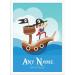 Personalized Pirate Ship Print for Boys Bedroom - Ideal for Birthday, Christening, or Naming Day Decor - Wall Art Keepsake for Sons, Godsons, and Brothers - Buy Online on SooperMarket.com