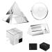 MerryNine 4 Pack K9 Optical Crystal Photography Kits 50MM Lens Crystal Ball and Cube 60MM Crystal Prism and Pyramid for Photography Teaching Light Spectrum Physics and Photo Prism Art Decor