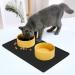 TORASO 2 Pack Silicone Waterproof Pet Feeding Mats (18x12) - Non Slip, Easy Clean, Prevents Food and Water Overflow - Dog & Cat Placemat - Black (2 pcs) - Buy Online on SooperMarket.com