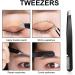SCJJZ Women's razor blades tweezers eyebrow tweezers set of 4 eyebrow scissors with eyebrow clip eyebrow comb black - Buy Online on SooperMarket.com