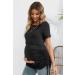 Sosolism 4 in 1 Maternity Nursing Dress - Short Sleeve Side Drawstring, XXL Black - Buy Online on SooperMarket.com