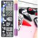 healthGUO Nail Art Stamping Plate Stamper Sponge Pen Halloween Pumpkin Bats Image Nail Polish Template Stamp Stencil Tools Kit 2 - Buy Online on SooperMarket.com