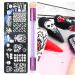 healthGUO Nail Art Stamping Plate Stamper Sponge Pen Halloween Pumpkin Bats Image Nail Polish Template Stamp Stencil Tools Kit 5