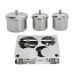 Dustproof Smooth Surface Nail Art Equipment Cup with Lids Stainless Steel Nail Powder Holder Thickening Sturdy Compact Manicure Tools for Nail Design