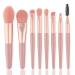 Mini 8Piece Makeup Brush Set Soft Portable Travel Kit For Eyeshadow Application Blending Beginner