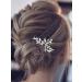 Easedaily Crystal Bride Wedding Hair Pins Silver Rhinetsone Bridal Hair Pieces Hair Accessories for Women and Girls (Pack of 3) (A-Silver)