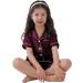SWOMOG Kids Silk Pyjamas - Short Sleeve Satin PJs Set for Girls & Boys | Dark Wine Red | Ages 8-9 Years - Buy Online on SooperMarket.com