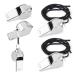 Heedpeiur 5 Stk Trillerfeife sports lessons pipe referee whistle stainless steel pipes sport signal whistle with lanyard whistle children sports pipe loud sound pipe for trainers civil servants black band