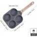 DELURA Saucepan 4 Holes Egg Frying Pan Multifunction Hamburger Steak Pan Wooden Handle Cooking Pan Cooking Utensils Wok - Buy Online on SooperMarket.com